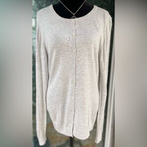 Classic Cardigan Heather Gray Button Up Medium
